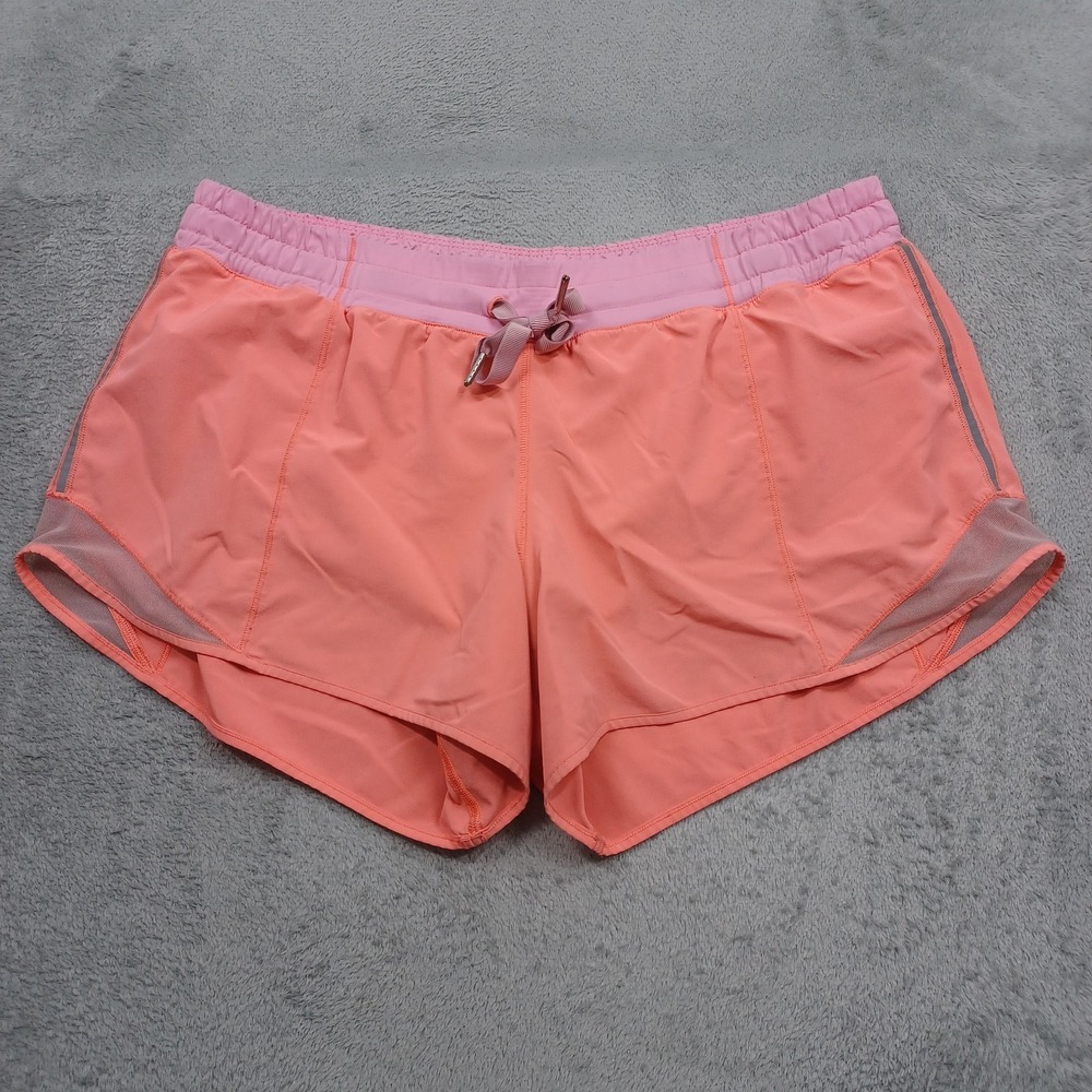 Lululemon Shorts Womens 10 Pink Casual Drawstring Pockets Logo Activewear